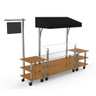 Mogogo - Modular 130" x 33" x 95" Bamboo / Brushed Stainless Steel Classic Canopy Station W/ Casters - MGCMLA04BSBW