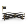 Mogogo - Modular 130" x 100" x 95.5" Black Marble / Brushed Brass Breakfast Corner Station W/ Casters - MGCMLB14MBXW