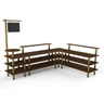 Mogogo - Modular 130" x 100" x 95.5" Mango Wood / Brushed Brass Breakfast Corner Station - MGCMLB14WBXF