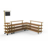 Mogogo - Modular 130" x 100" x 95.5" Bamboo / Brushed Brass Breakfast Corner Station W/ Casters - MGCMLB14BBXW