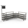 Mogogo - Modular 130" x 100" x 95.5" Grey Slate / Brushed Stainless Steel Breakfast Corner Station - MGCMLB14GSXF