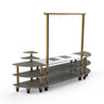 Mogogo - Modular 130" x 29.5" x 96" Grey Slate / Brushed Brass Streamline Arch Induction Station W/ Casters - MGCMLD05GBXW