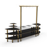 Mogogo - Modular 130" x 29.5" x 96" Black Marble / Brushed Brass Streamline Arch Induction Station - MGCMLD05MBXF