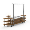 Mogogo - Modular 130" x 29.5" x 96" Bamboo / Brushed Stainless Steel Streamline Arch Induction Station W/ Casters - MGCMLD05BSXW