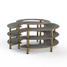 Mogogo - Modular 81.5" x 41" Grey Slate / Brushed Brass Round Market - MGCMSB01GBXF