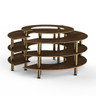 Mogogo - Modular 81.5" x 41" Mango Wood / Brushed Brass Round Market - MGCMSB01WBXF