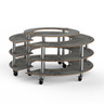 Mogogo - Modular 81.5" x 41" Grey Slate / Brushed Stainless Steel Round Market W/ Casters - MGCMSB01GSXW