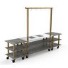 Mogogo - Modular 130" x 29.5" x 95.5" Grey Slate / Brushed Brass Large Arch Induction Station W/ Casters - MGCMLD02GBXW