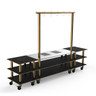 Mogogo - Modular 130" x 29.5" x 95.5" Black Marble / Brushed Brass Large Arch Induction Station W/ Casters - MGCMLD02MBXW