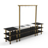 Mogogo - Modular 130" x 29.5" x 95.5" Black Marble / Brushed Brass Large Arch Induction Station - MGCMLD02MBXF