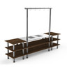 Mogogo - Modular 130" x 29.5" x 95.5" Mango Wood / Brushed Stainless Steel Large Arch Induction Station - MGCMLD02WSXF