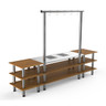 Mogogo - Modular 130" x 29.5" x 95.5" Bamboo / Brushed Stainless Steel Large Arch Induction Station - MGCMLD02BSXF