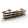 Mogogo - Modular 180.5" x 29.5" x 54" Mango Wood / Brushed Brass Multi Height Display Station - MGCMLB08WBXF