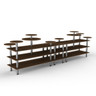 Mogogo - Modular 180.5" x 29.5" x 54" Mango Wood / Brushed Stainless Steel Multi Height Display Station - MGCMLB08WSXF