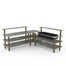 Mogogo - Modular 100.5" x 100.5" x 47.5" Grey Slate / Brushed Brass Cooling Corner Station - MGCMLB01GBXF