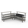 Mogogo - Modular 100.5" x 100.5" x 47.5" Grey Slate / Brushed Stainless Steel Cooling Corner Station - MGCMLB01GSXF