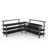 Mogogo - Modular 100.5" x 100.5" x 47.5" Black Marble / Brushed Stainless Steel Cooling Corner Station - MGCMLB01MSXF