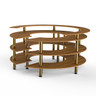 Mogogo - Modular 81.5" x 41" Bamboo / Brushed Brass Round Station W/ Shelves - MGCMSA05BBXF