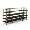 Mogogo - Modular 130" x 29.5" x 60.5" Black Marble / Brushed Brass Bread & Pastry Station - MGCMLB04MBXF