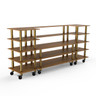 Mogogo - Modular 130" x 29.5" x 60.5" Bamboo / Brushed Brass Bread & Pastry Station W/ Casters - MGCMLB04BBXW