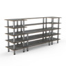 Mogogo - Modular 130" x 29.5" x 60.5" Grey Slate / Brushed Stainless Steel Bread & Pastry Station - MGCMLB04GSXF