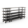 Mogogo - Modular 130" x 29.5" x 60.5" Black Marble / Brushed Stainless Steel Bread & Pastry Station W/ Casters - MGCMLB04MSXW