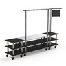 Mogogo - Modular 130" x 29.5" x 96" Black Marble / Brushed Stainless Steel Pro Salsa Bar Station W/ Casters - MGCMLA02MSXW