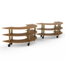 Mogogo - Modular 163" x 41" x 35" Bamboo / Brushed Brass W Station W/ Casters - MGCMSA04BBXW