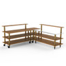 Mogogo - Modular 100.5" x 100.5" x 48" Bamboo / Brushed Brass Pro Corner Station W/ Casters - MGCMLB05BBXW