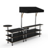 Mogogo - Modular 125" x 41" x 95.5" Black Marble / Brushed Stainless Steel Mixology Bar Station W/ Canopy - MGCMLC07MSBF