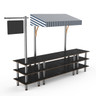 Mogogo - Modular 130" x 33" x 95.5" Black Marble / Brushed Stainless Steel Bazaar Action Station W/ Canopy - MGCMLA03MSWF
