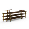 Mogogo - Modular 130" x 29.5" x 48" Mango Wood / Brushed Brass Classic Curved Buffet Station - MGCMLB02WBXF