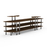 Mogogo - Modular 130" x 29.5" x 48" Mango Wood / Brushed Stainless Steel Classic Curved Buffet Station - MGCMLB02WSXF