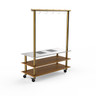 Mogogo - Modular 130" x 29.5" x 95.5" Bamboo / Brushed Brass Arched Pro Cooking Induction Unit W/ Casters - MGCMLD14BBXW