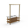 Mogogo - Modular 130" x 29.5" x 95.5" Bamboo / Brushed Brass Arched Pro Cooking Induction Unit - MGCMLD14BBXF