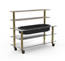 Mogogo - Modular 71" x 29.5" x 60" Grey Slate / Brushed Brass Pro Back Bar W/ Ice Bin & Casters - MGCMLC03GBXW