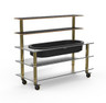 Mogogo - Modular 71" x 29.5" x 60" Black Marble / Brushed Brass Pro Back Bar W/ Ice Bin & Casters - MGCMLC03MBXW