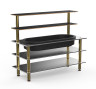 Mogogo - Modular 71" x 29.5" x 60" Black Marble / Brushed Brass Pro Back Bar W/ Ice Bin - MGCMLC03MBXF