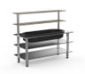 Mogogo - Modular 71" x 29.5" x 60" Grey Slate / Brushed Stainless Steel Pro Back Bar W/ Ice Bin - MGCMLC03GSXF