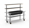 Mogogo - Modular 71" x 29.5" x 60" Black Marble / Brushed Stainless Steel Pro Back Bar W/ Ice Bin & Casters - MGCMLC03MSXW