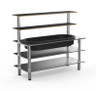 Mogogo - Modular 71" x 29.5" x 60" Black Marble / Brushed Stainless Steel Pro Back Bar W/ Ice Bin - MGCMLC03MSXF