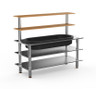 Mogogo - Modular 71" x 29.5" x 60" Bamboo / Brushed Stainless Steel Pro Back Bar W/ Ice Bin - MGCMLC03BSXF