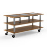Mogogo - Modular 71" x 29.5" x 35" Bamboo / Brushed Stainless Steel Triple Warming Unit W/ Casters - MGCMLD07BSXW