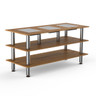 Mogogo - Modular 71" x 29.5" x 35" Bamboo / Brushed Stainless Steel Triple Warming Unit - MGCMLD07BSXF