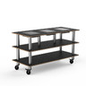 Mogogo - Modular 71" x 29.5" x 35" Black Marble / Brushed Stainless Steel 208V Triple Warming Unit W/ Casters - MGCMLD18MSXW