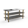 Mogogo - Modular 71" x 29.5" x 35" Grey Slate / Brushed Brass Pro Cooking Induction Station W/ Brushed Stainless Steel Top - MGCMLD01GBXF