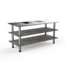 Mogogo - Modular 71" x 29.5" x 35" Grey Slate / Brushed Stainless Steel Pro Cooking Induction Station W/ Brushed Stainless Steel Top - MGCMLD01GSXF