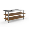 Mogogo - Modular 71" x 29.5" x 35" Bamboo / Brushed Stainless Steel Pro Cooking Induction Station W/ Brushed Stainless Steel Top - MGCMLD01BSXF