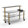 Mogogo - Modular 70.8" x 34.5" x 47" Grey Slate / Brushed Brass Pro Stainless Steel Bar Station W/ Ice Bin & Casters - MGCMLC06GBXW