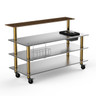 Mogogo - Modular 70.8" x 34.5" x 47" Bamboo / Brushed Brass Pro Stainless Steel Bar Station W/ Ice Bin & Casters - MGCMLC06BBXW